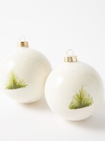 Thumbnail for your product : LES OTTOMANS Set Of Two Mushroom-print Ceramic Baubles