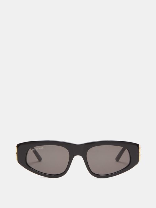 Balenciaga Eyewear - Oval Acetate Sunglasses - Black - ShopStyle