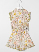 Thumbnail for your product : Zimmermann Kids Floral-Print Frilled Playsuit