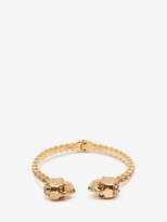 Thumbnail for your product : Alexander McQueen Jewelled Twin Skull Bangle