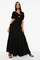 Thumbnail for your product : boohoo Tie Detail Tiered Hem Maxi Dress