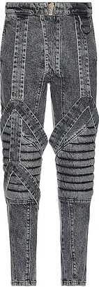 Balmain Multi-strap Used Black Slim Jeans in Black