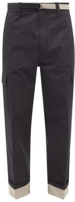 Craig Green Turn-up Cuff Ripstop-cotton Cargo Trousers - Black