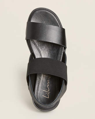 LILIMILL Black Platform Leather Sandals