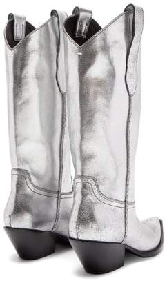 Maison Margiela Western Leather Boots - Womens - Silver