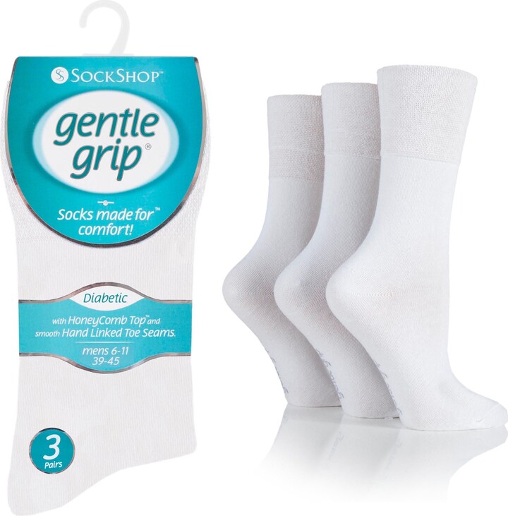 ComfortStyle Gentle Grip Mens Socks Non Elastic Loose Fit For