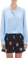 Thumbnail for your product : Stella McCartney Silk Henley Blouse-Blue