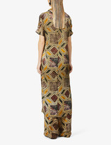 Thumbnail for your product : UMA WANG Amber abstract-print stretch-silk midi dress