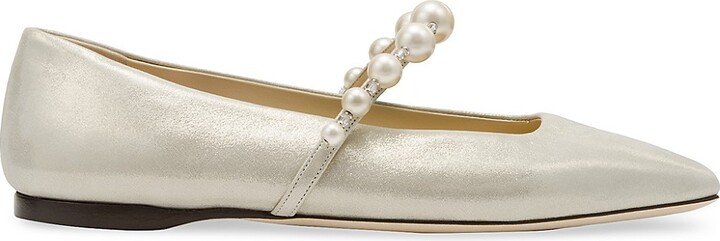 Jimmy Choo Ballerinas with Toecap oatmeal-silver-colored business style Shoes Ballerinas Ballerinas with Toecap 
