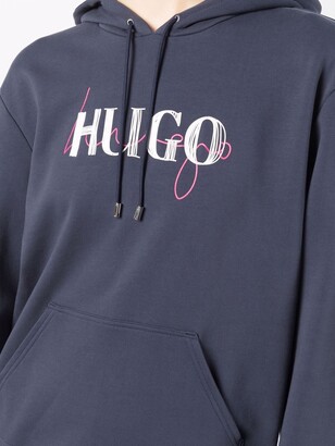 HUGO BOSS Logo-Print Drawstring Hoodie