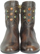 Thumbnail for your product : Loriblu Brown Leather Boot w/Crystal