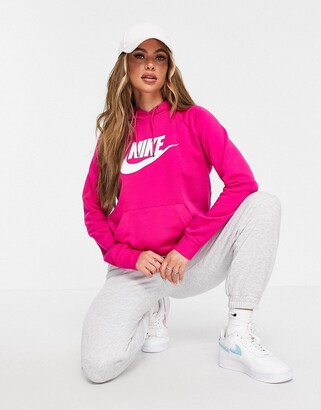 Nike logo hoodie in bright pink
