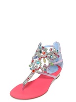 Thumbnail for your product : Rene Caovilla 20mm Metallic Leather Jewel Sandals