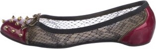 Christian Louboutin Spike Accents Patent Leather Flats