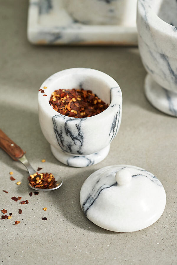 Smoky White Marble Jar