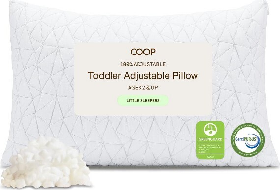 Coop Home Goods CoopHomeGoodsOriginalToddlerAdjustablePillow,Breathable&WashableforKidswithPremiumMemoryFoamforNeck,Knee&BackSupport,19"x13"