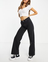 Thumbnail for your product : Monki Yoko wide leg organic cotton jeans in black
