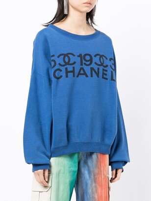 Chanel Pre Owned 1990s Logo Print Sweatshirt - ShopStyle