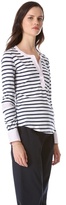 Thumbnail for your product : Band Of Outsiders Stripe Henley With Poplin Detail