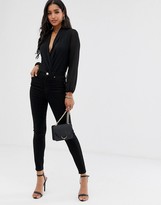 Thumbnail for your product : ASOS DESIGN high rise ridley 'skinny' jeans in clean black