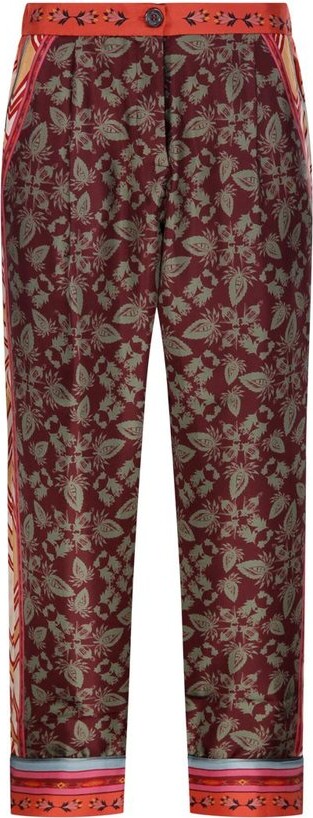 Franco Ferrari Aloe Silk Patterned Pants