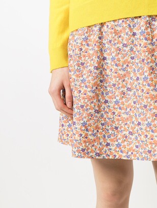 A.P.C. Floral Print A-Line Skirt