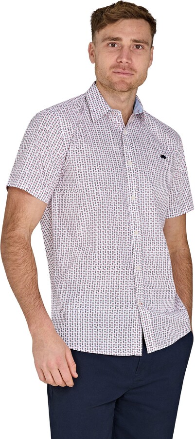 Raging Bull Short Sleeve Flower Cotton Poplin Shirt