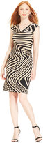 Thumbnail for your product : Tahari by ASL Cap-Sleeve Printed Draped Dress