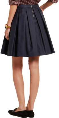 Burberry Pleated wool and silk-blend mini skirt