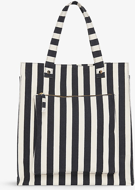 Striped Canvas Tote | ShopStyle