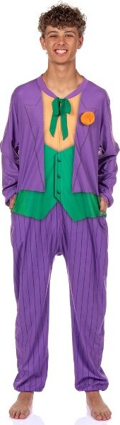 Intimo DCComicsTheJokerUnionSuitMens'CostumeOnePiecePajamaSleepwearLoungewear(Large/X-Large)