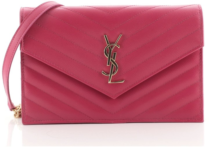 ysl pink wallet on chain