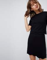 Thumbnail for your product : ASOS Design Scalloped Hem Mini Dress With Crop Top
