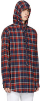 Thumbnail for your product : Balenciaga Red Hooded Flannel Shirt