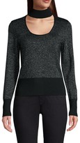 Thumbnail for your product : Kate Spade Metallic Choker Sweater