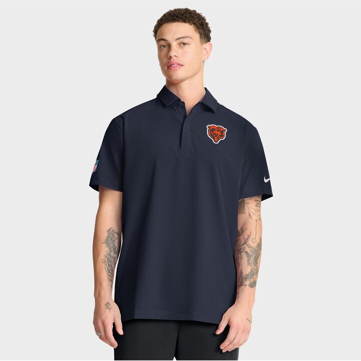 Nike Men's Navy Chicago Bears Sideline City Pride Woven Performance Polo Shirt