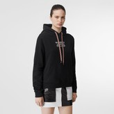 Thumbnail for your product : Burberry Embroidered Logo Cotton Oversized Hoodie