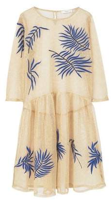 Mango Outlet Metallic embroidered dress