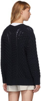 Thumbnail for your product : 3.1 Phillip Lim Navy Wool Cable Knit Cardigan