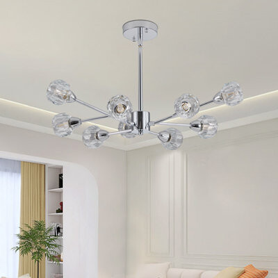 Mercer41 Modern Crystal Chandelier with 9 Lights