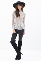 Thumbnail for your product : Forever 21 Floral Lace Peplum Top