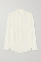 Thumbnail for your product : Equipment Signature Washed-silk Shirt - Off-white