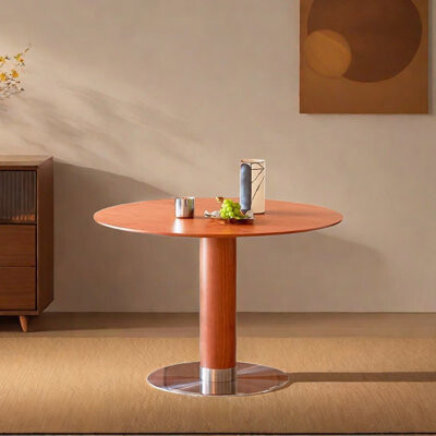 Beicang Home Simple Retro Durable Beautiful Round Dining Table