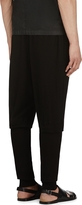 Thumbnail for your product : MA Julius Black Waffle Cotton & Linen Layered Lounge Pants