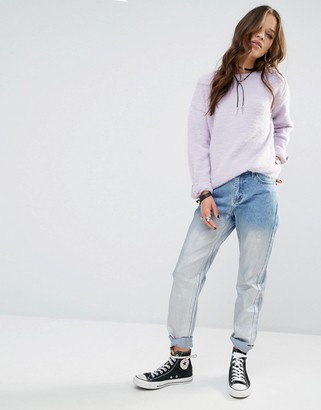 Glamorous Petite Boyfriend Jeans With Silver Coating