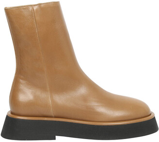 brown zip ankle boots