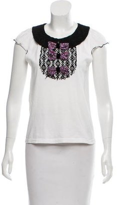 Anna Sui Lace-Accented Sleeveless Top