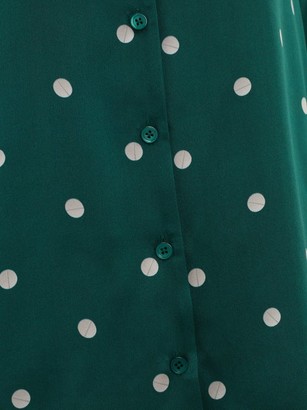 S.a.r.k - Valium Polka-dot Silk Shirt - Green