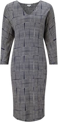 Jigsaw Stacked Grid 34 Sleeve Dress