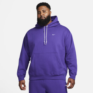 Nike Men's Solo Swoosh Fleece Pullover Hoodie in Purple - ShopStyle